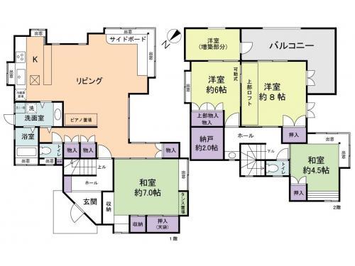 Floor plan. 36.5 million yen, 4LDK+S, Land area 139.64 sq m , Building area 119.19 sq m