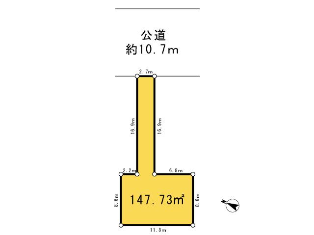 Compartment figure. Land price 22.5 million yen, Priority to the present situation is if it is different from the land area 147.73 sq m drawings