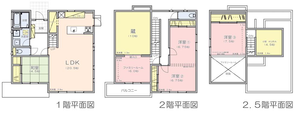 Floor plan. 34,800,000 yen, 4LDK + S (storeroom), Land area 156.73 sq m , A house with a building area of ​​125.03 sq m warehouse. Three-dimensional space configuration, By all means, please visit the local. 