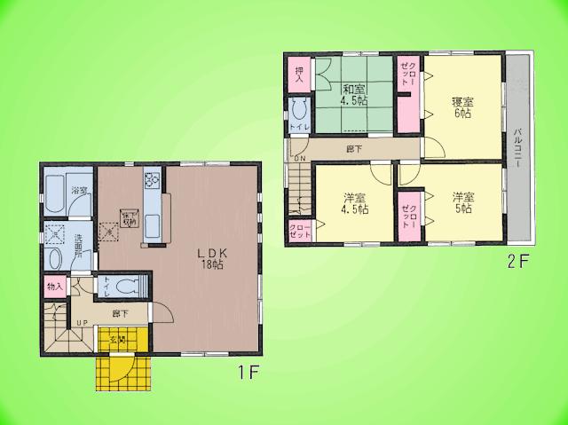 Floor plan. (1 Building), Price 26,800,000 yen, 4LDK, Land area 107.34 sq m , Building area 90.72 sq m