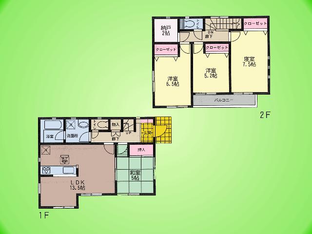 Floor plan. (3 Building), Price 25,800,000 yen, 4LDK, Land area 119.02 sq m , Building area 92.34 sq m