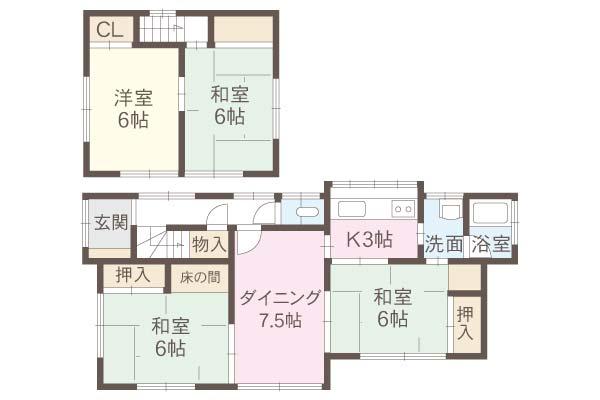 Floor plan. 8.5 million yen, 4DK, Land area 145.09 sq m , Building area 82.61 sq m floor plan