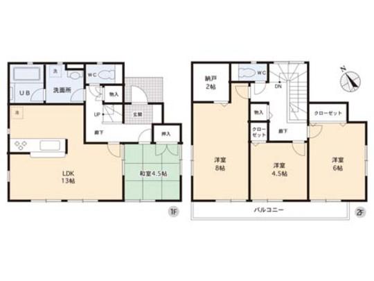Floor plan. 26,800,000 yen, 4LDK, Land area 142.99 sq m , Building area 90.72 sq m floor plan