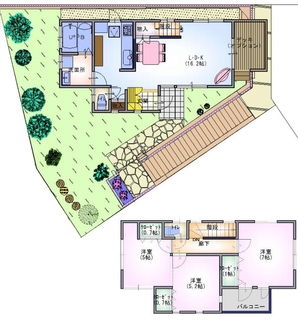 Floor plan. (56 Building), Price 21,700,000 yen, 3LDK, Land area 169.79 sq m , Building area 79.5 sq m