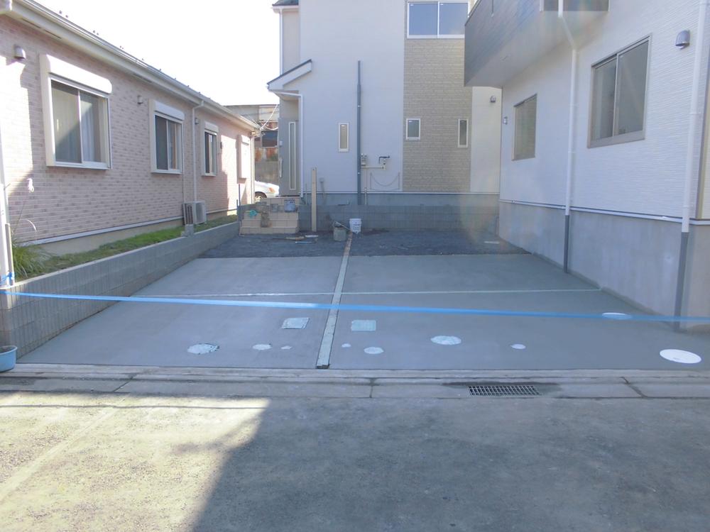 Parking lot. Example of construction