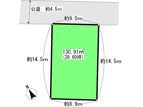 Compartment figure. Land price 12.5 million yen, Land area 130.91 sq m