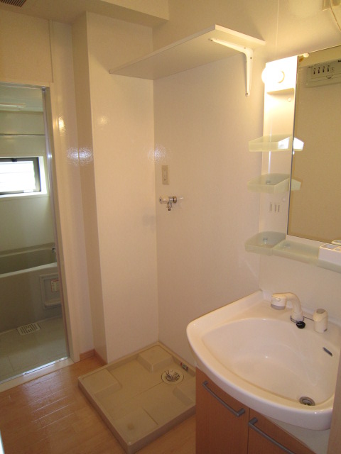 Washroom. Stand-alone washbasin spread, Shower Dresser