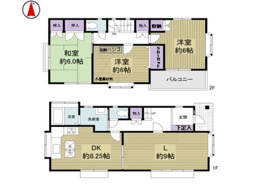 Floor plan. 15 million yen, 3LDK, Land area 100.88 sq m , Building area 84.24 sq m