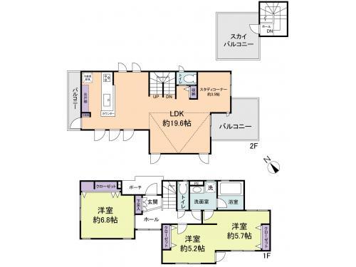 Floor plan. 26,800,000 yen, 2LDK, Land area 116.43 sq m , Building area 98.33 sq m