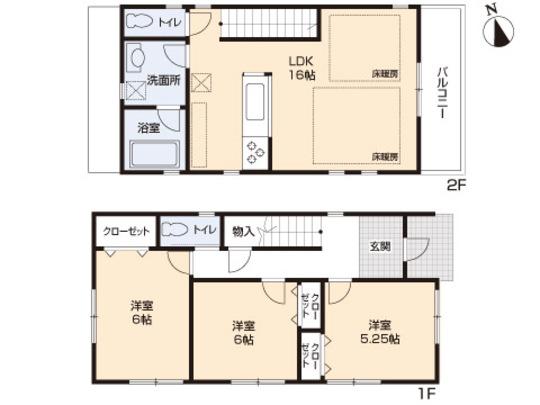 Floor plan. 24,800,000 yen, 3LDK, Land area 102.71 sq m , Building area 79.07 sq m floor plan