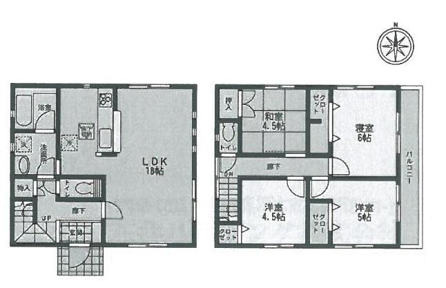 Floor plan. (1), Price 26,800,000 yen, 4LDK, Land area 107.34 sq m , Building area 90.72 sq m
