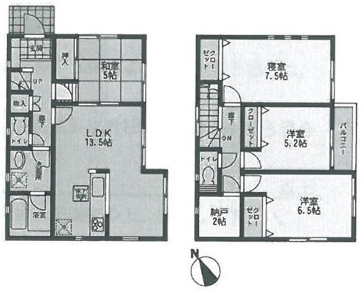 Floor plan. (2), Price 24,800,000 yen, 4LDK+S, Land area 131.99 sq m , Building area 92.34 sq m