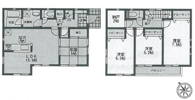 Floor plan. (3), Price 25,800,000 yen, 4LDK+S, Land area 119.02 sq m , Building area 92.34 sq m