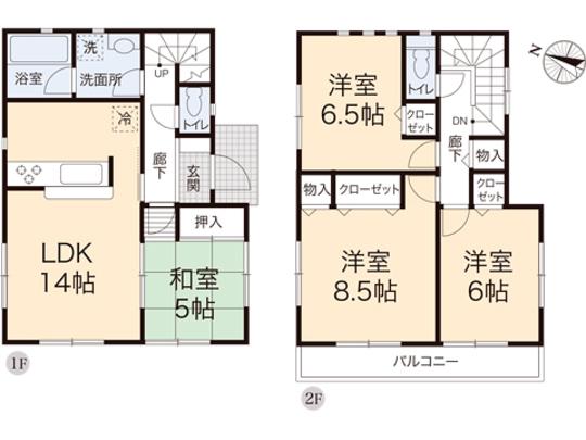 Floor plan. 21,800,000 yen, 4LDK, Land area 148.24 sq m , Building area 93.96 sq m floor plan