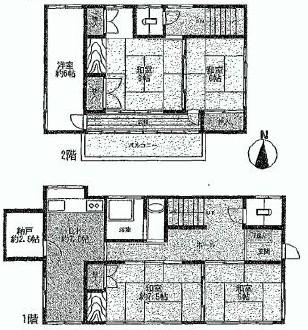 Floor plan. 19,800,000 yen, 5DK + S (storeroom), Land area 136.83 sq m , Building area 119.25 sq m