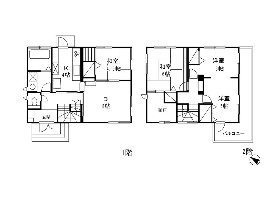 Floor plan. 21 million yen, 4DK, Land area 151.06 sq m , Building area 93.31 sq m