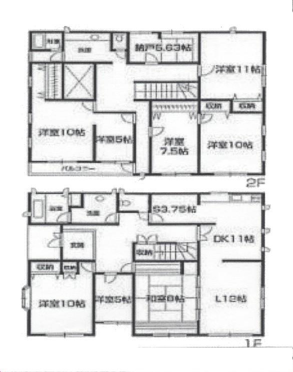 Floor plan. 48 million yen, 8LDK + S (storeroom), Land area 325.72 sq m , Building area 257.53 sq m