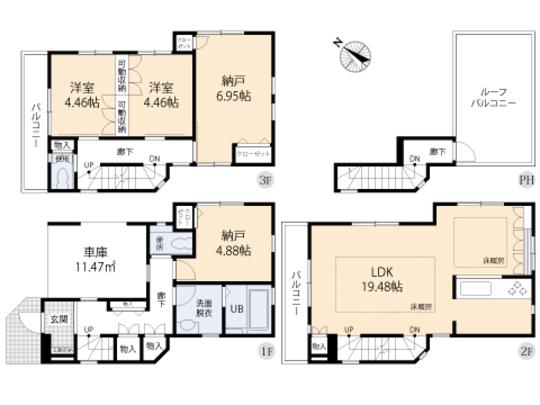 Floor plan. 36,850,000 yen, 2LDK, Land area 60.87 sq m , Building area 114.86 sq m floor plan