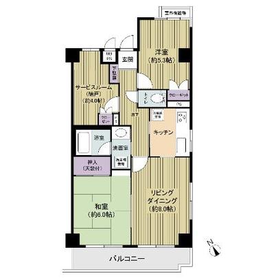Floor plan. For the southeast corner room, Sunny