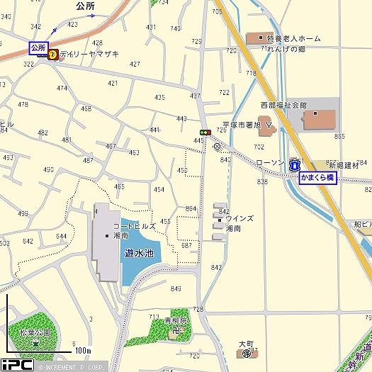 Local guide map. Located on a hill of Tokyu Hinataoka adjacent above sea level 26m. 