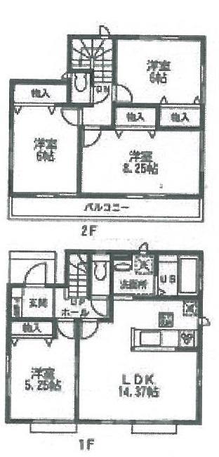 Floor plan. (1 Building), Price 29,800,000 yen, 4LDK, Land area 100.03 sq m , Building area 94.81 sq m