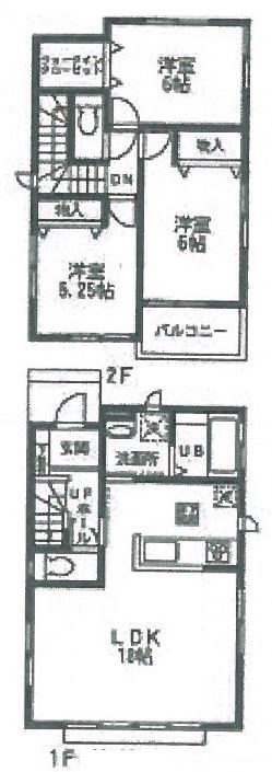 Floor plan. (Building 2), Price 26,800,000 yen, 3LDK, Land area 103.02 sq m , Building area 85.28 sq m