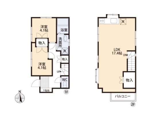 Floor plan. 10.9 million yen, 2LDK, Land area 51.98 sq m , Building area 64.38 sq m floor plan