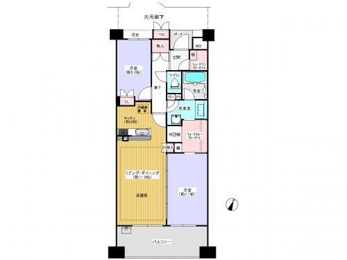 Floor plan. 2LDK+S, Price 27.5 million yen, Occupied area 66.14 sq m , Balcony area 10.26 sq m