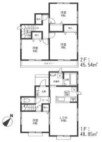 Floor plan. 19,800,000 yen, 4LDK, Land area 125.76 sq m , Building area 94.39 sq m