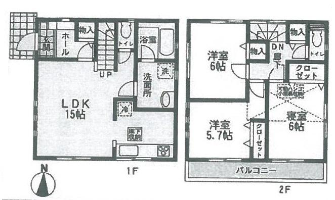Floor plan. (3 Building), Price 23.8 million yen, 3LDK, Land area 105.01 sq m , Building area 79.38 sq m