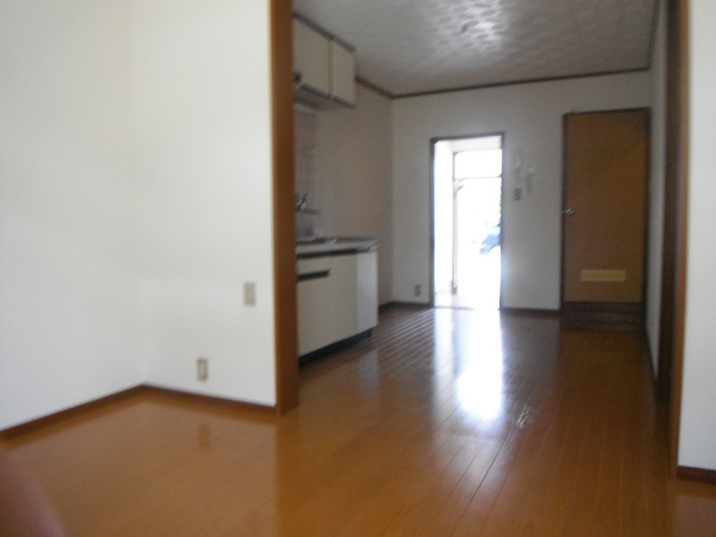 Living and room. View from the living room back to the door