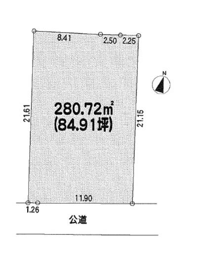 Compartment figure. Land price 58,700,000 yen, Land area 280.72 sq m compartment view