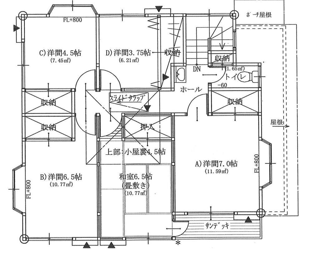 Floor plan. 26,800,000 yen, 5LDK + S (storeroom), Land area 125.45 sq m , Building area 130.48 sq m 2F Floor Plan