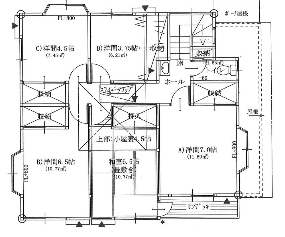 Floor plan. 26,800,000 yen, 5LDK + S (storeroom), Land area 125.45 sq m , Building area 130.48 sq m 2F Floor Plan