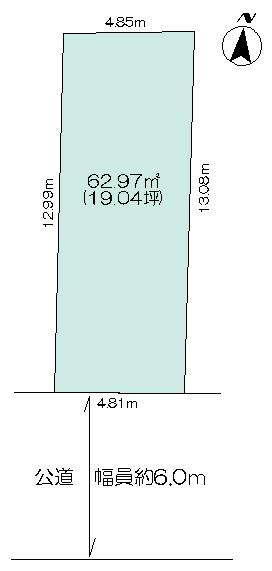 Compartment figure. Land price 15.3 million yen, Land area 62.97 sq m
