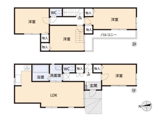Floor plan. 16.8 million yen, 4LDK, Land area 82.71 sq m , Building area 84.23 sq m floor plan