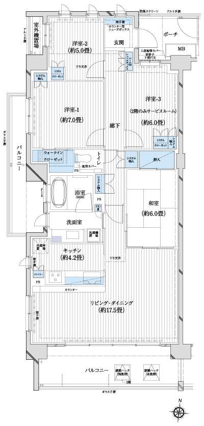 Floor: 3LDK + service Room + WIC (2F) 4LDK + WIC (3 ・ 4F), the occupied area: 102.93 sq m
