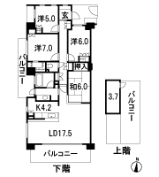 Floor: 4LDK + Sky balcony + WIC, the occupied area: 108.93 sq m