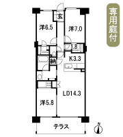 Floor: 3LDK + storeroom + multi storage + WIC, the occupied area: 82.56 sq m