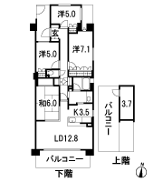 Floor: 4LDK + Sky balcony, occupied area: 94.42 sq m