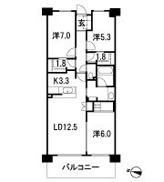 Floor: 3LDK + 2 multi-housed, the area occupied: 78.15 sq m