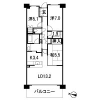 Floor: 3LDK + multi-housed, the area occupied: 78.21 sq m