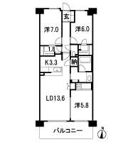 Floor: 3LDK + storeroom + multi storage + WIC, the occupied area: 80.74 sq m