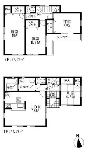 Floor plan. Price 20.8 million yen, 4LDK, Land area 111.25 sq m , Building area 95.58 sq m