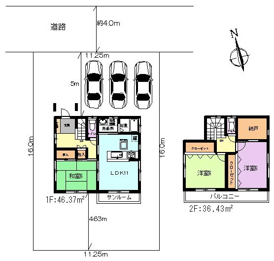 Floor plan. 32,800,000 yen, 3DK + S (storeroom), Land area 180 sq m , Building area 82.8 sq m