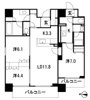 Floor: 3LDKK (2LDK + 1K), the area occupied: 86.8 sq m, Price: 41,500,000 yen, now on sale