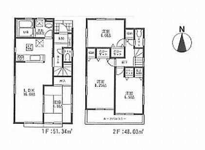 Floor plan. 26,800,000 yen, 4LDK, Land area 106.44 sq m , Building area 99.37 sq m with entrance cupboard mirror, Facilities such as the kitchen lift down ・ We specification enhancement.