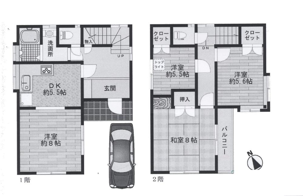 Floor plan. 24,300,000 yen, 4DK, Land area 69.47 sq m , Building area 81.4 sq m