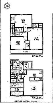 Floor plan. (Building 2), Price 17.8 million yen, 4LDK, Land area 103.71 sq m , Building area 87.48 sq m