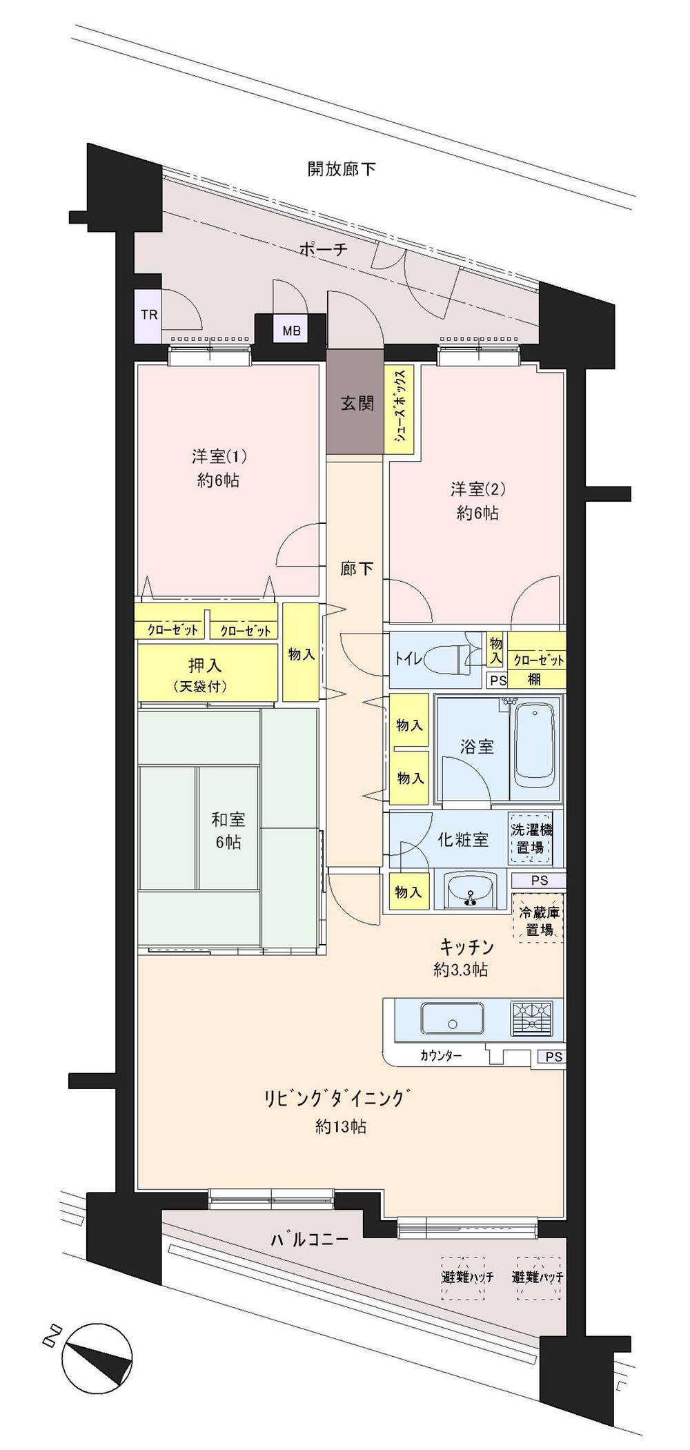 Floor plan. 3LDK, Price 18.6 million yen, Occupied area 78.78 sq m , Balcony area 7.78 sq m